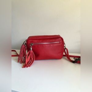 NEW Isabella Rhea Leather Shoulder Bag Red